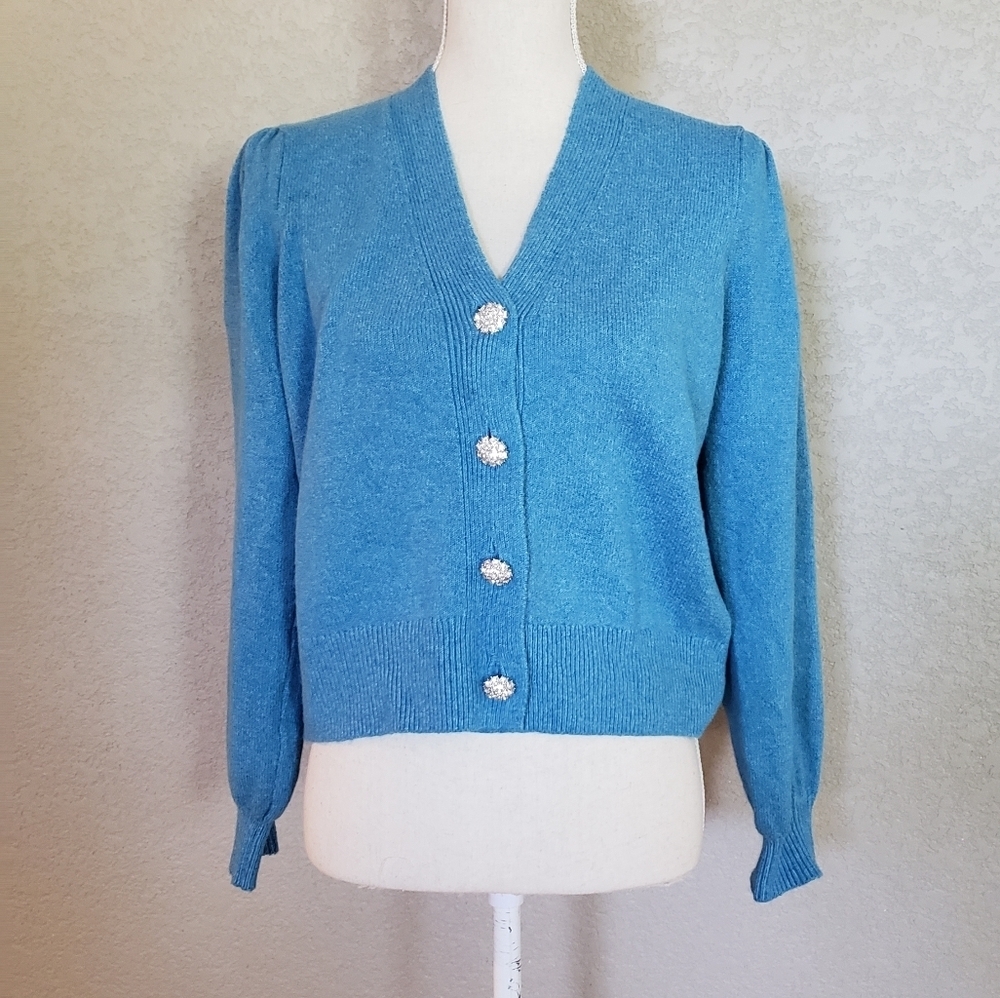 Loft Rhinestones button cardigan vintage style size Small New with tags